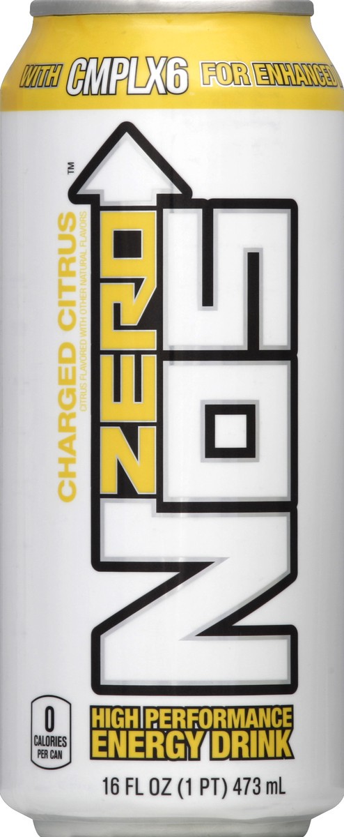 slide 1 of 6, NOS Zero Energy Drink High Performance Charged Citrus- 16 fl oz, 16 oz