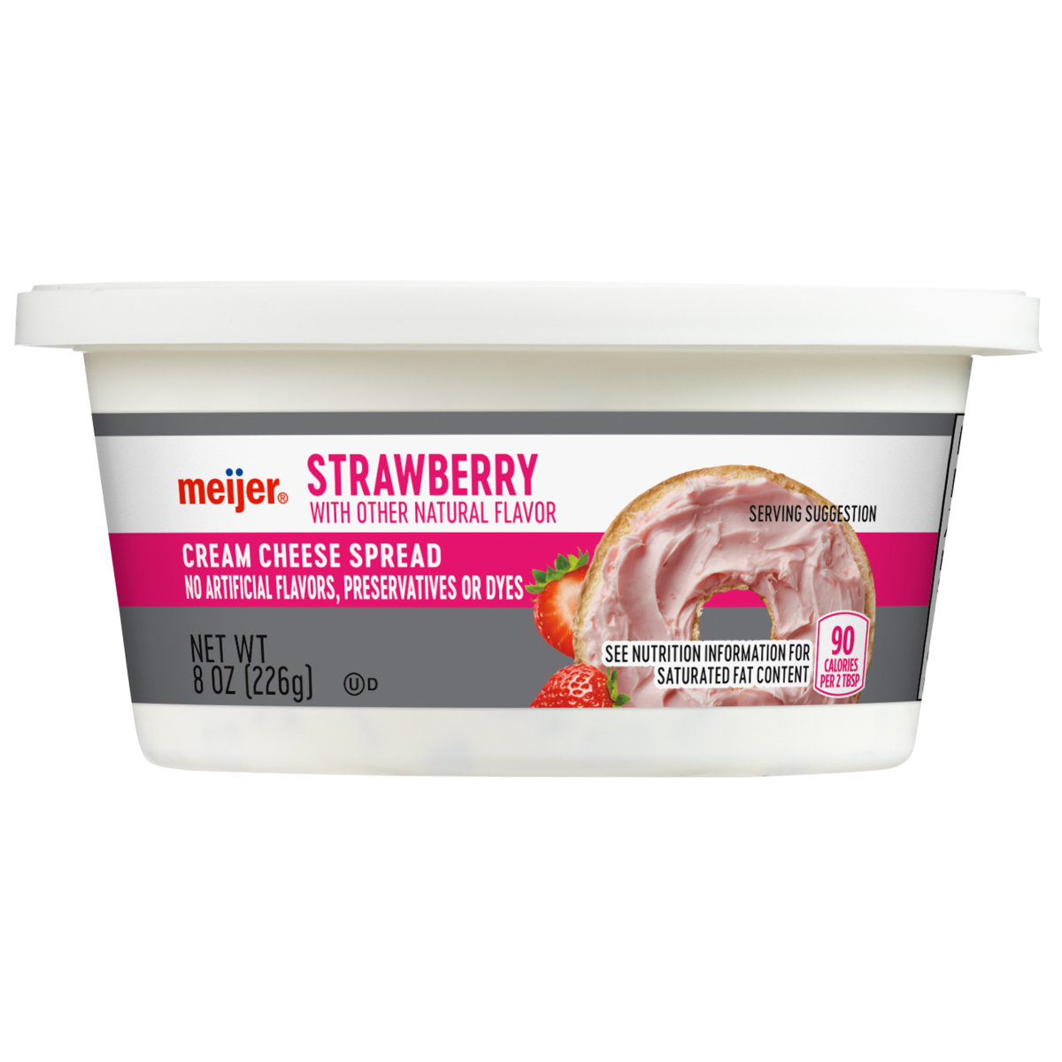 slide 1 of 9, Meijer Strawberry Cream Cheese Spread, 8 oz