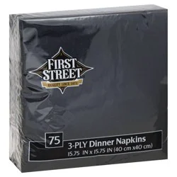 First Street Fs/Artstyle Black Velvet 3 Ply 15X15 Napkin