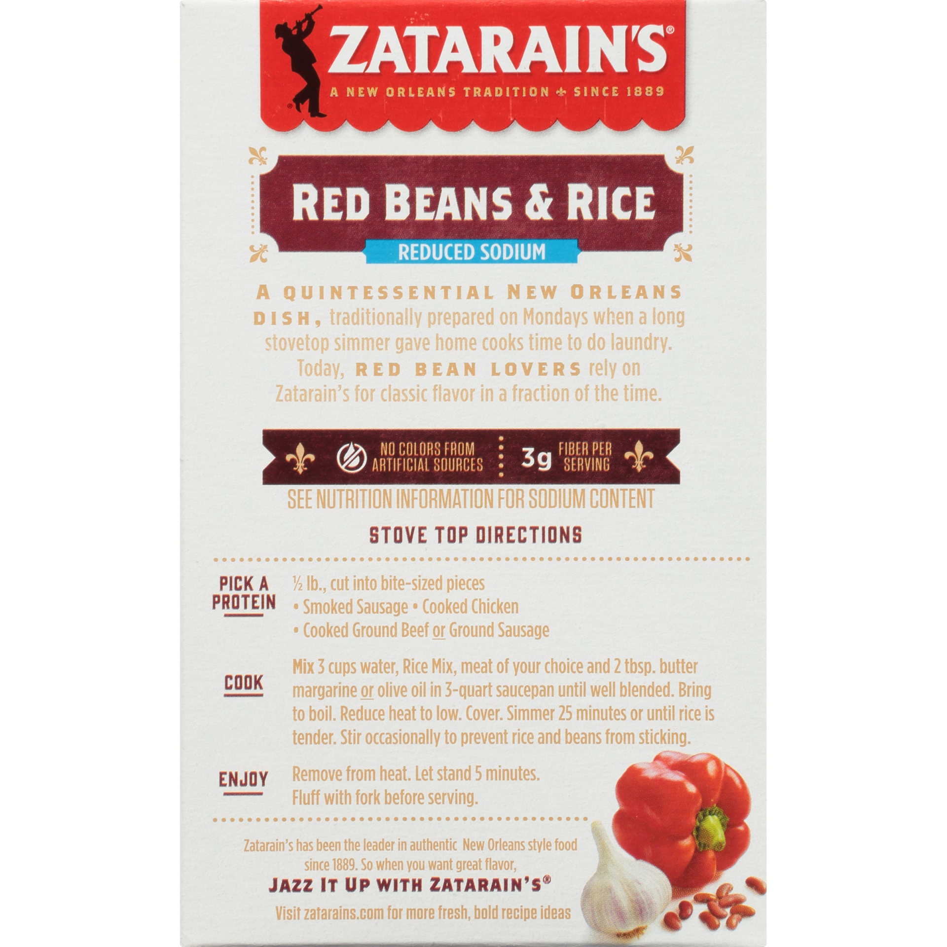 Zatarain's Reduced Sodium Red Beans & Rice Mix 8 oz Shipt