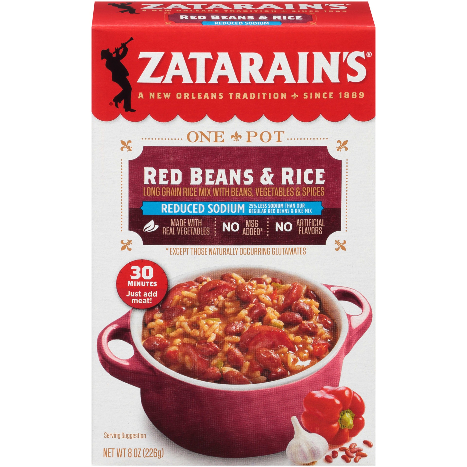 slide 1 of 5, Zatarain's Red Beans & Rice - Reduced Sodium, 8 oz