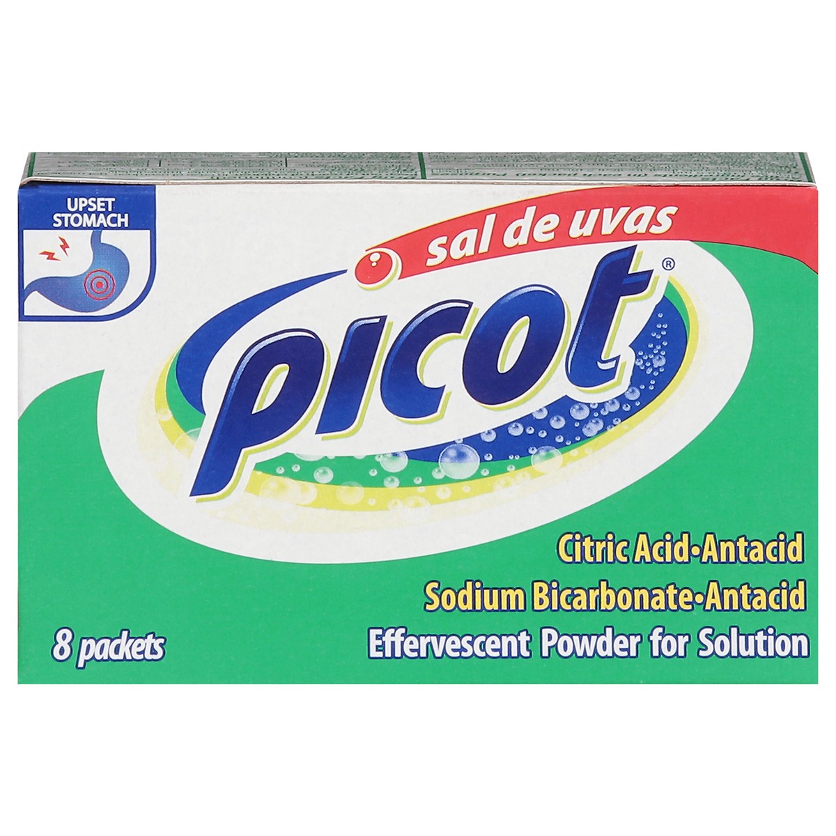 slide 1 of 5, Picot Effervescent Powder Antacid 8 Packets, 8 ct