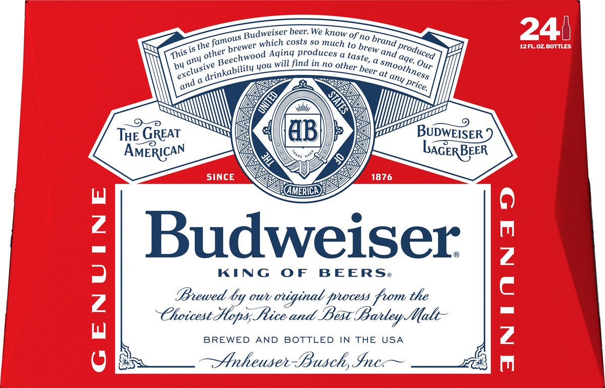 slide 1 of 6, Budweiser Lager Beer 24 ea, 24 ct; 12 oz