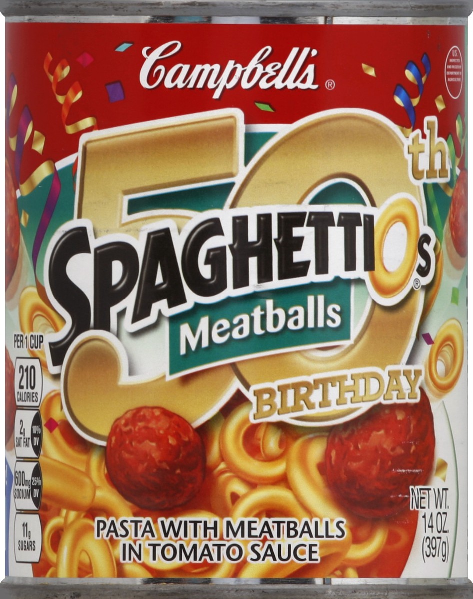 slide 2 of 2, Campbell's Campbells SpaghettiOs Pasta Meatballs - 14.75 Oz, 14 oz