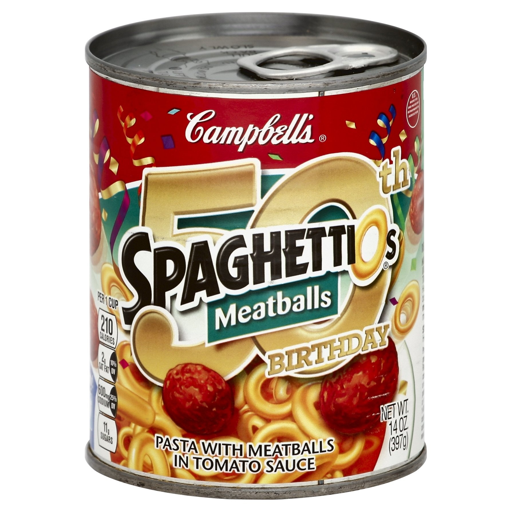 slide 1 of 2, Campbell's Campbells SpaghettiOs Pasta Meatballs - 14.75 Oz, 14 oz