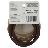 slide 4 of 5, scünci Nylon Thick Hair Elastics Brown/Blonde, 10 ct