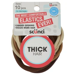 Scunci Nylon Thick Hair Elastics Brown/Blonde