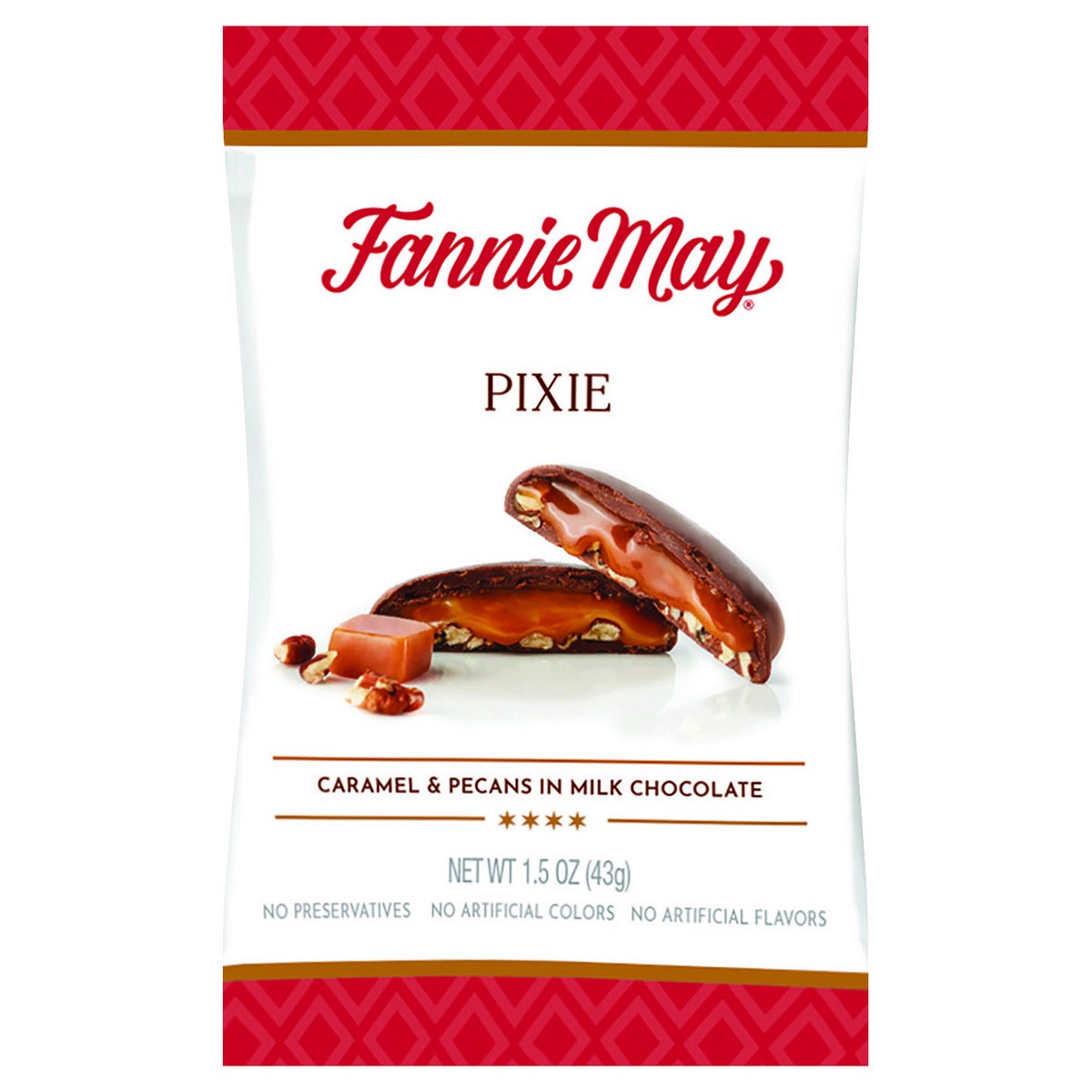 slide 1 of 1, Fannie May Pixie Milk Chocolate Pecan Caramel Candy, 1.5 oz