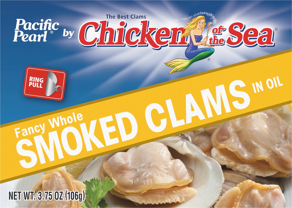 slide 3 of 10, Chicken of the Sea Pacific Pearl Fancy Whole Smoked Clams in Oil 3.75 oz, 3.75 oz