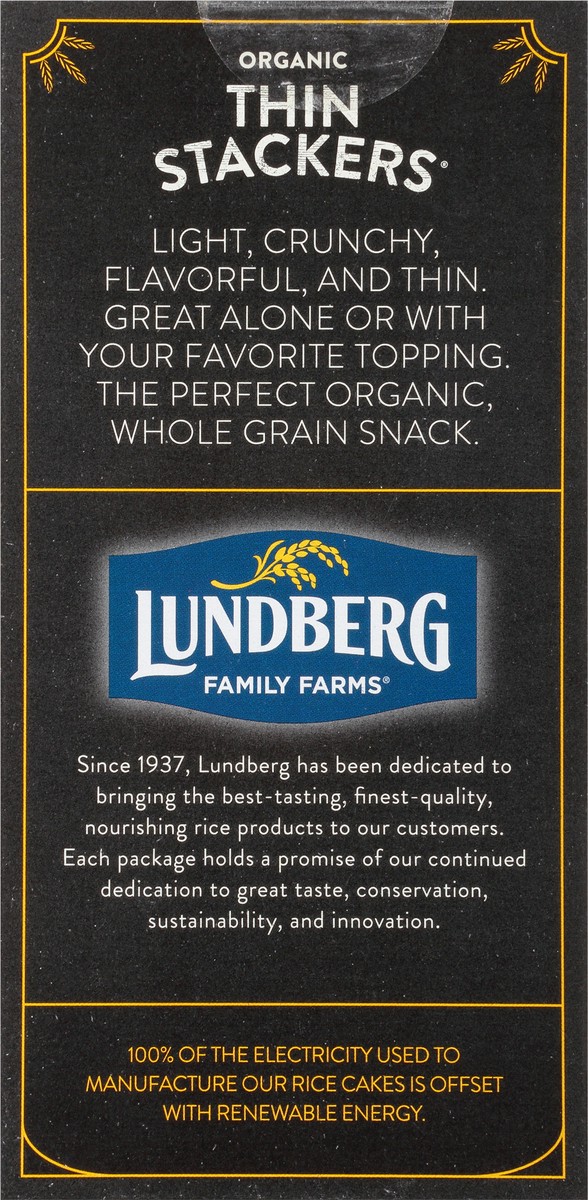 slide 5 of 9, Lundberg Family Farms Thin Stackers Lightly Salted Organic Cracked Black Pepper Rice Cakes 24 ea, 24 ct