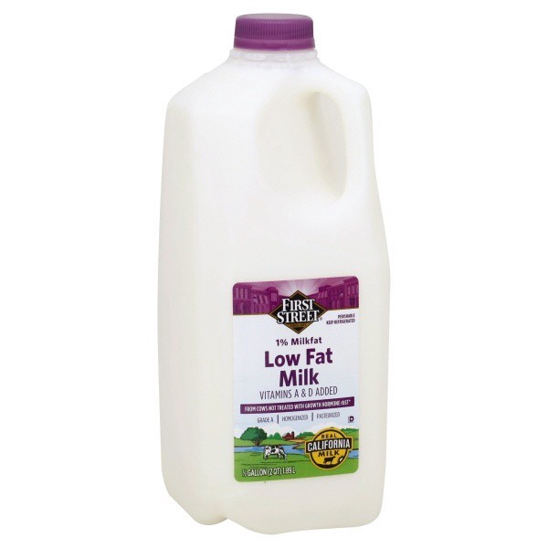slide 1 of 1, First Street 1% Low Fat Milk - 64 oz, 64 oz
