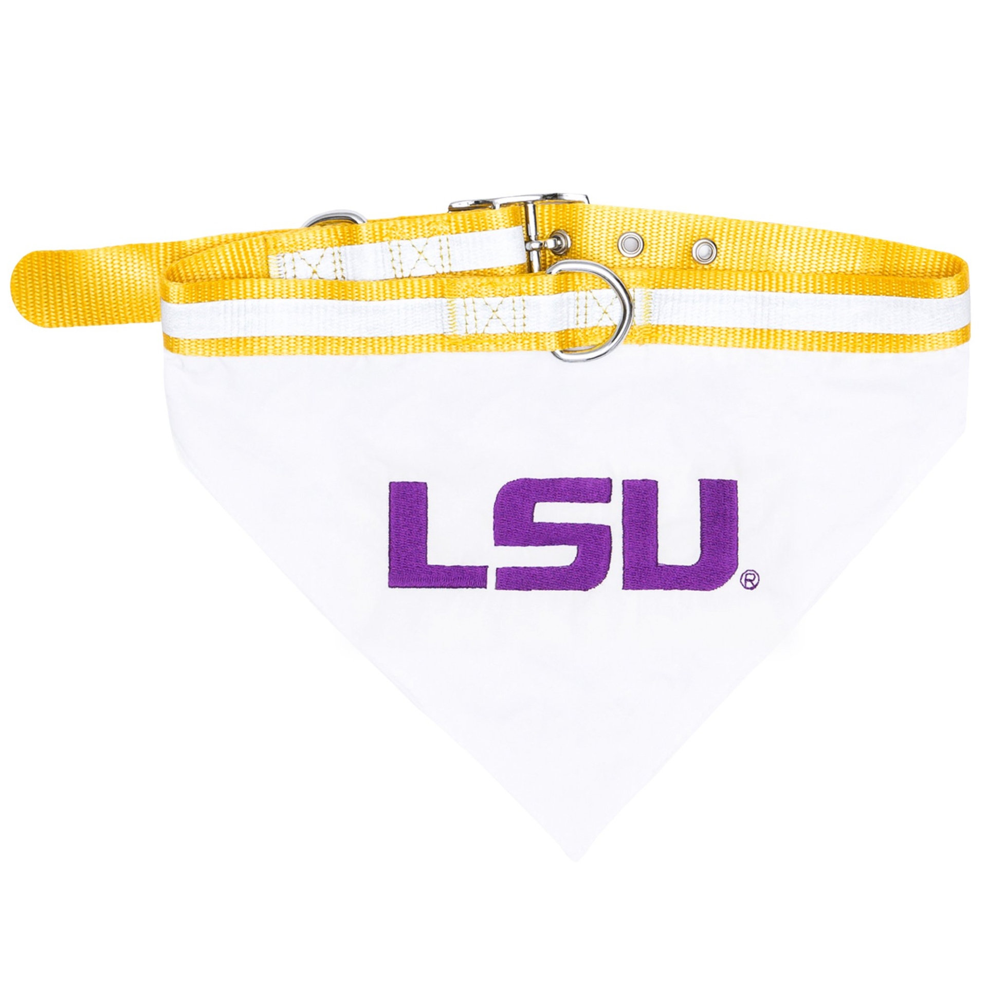 slide 1 of 1, Pets First LSU Tigers Collar Bandana, LG