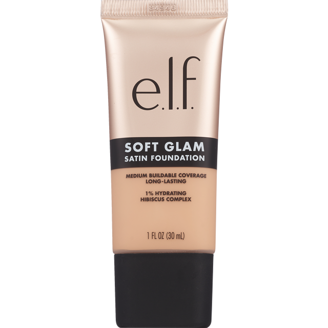 slide 1 of 1, ELF E.L.F. Cosmetics Soft Glam Satin Foundation, 25 Light Neutral, 1 oz