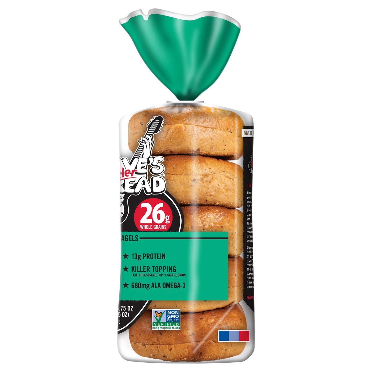 slide 5 of 8, Dave's Killer Bread Bagels, Organic, 16.75 oz