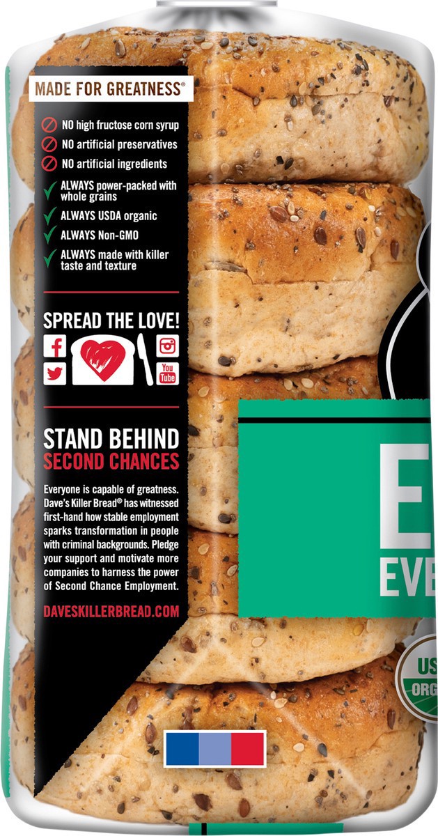 slide 2 of 8, Dave's Killer Bread Bagels, Organic, 16.75 oz