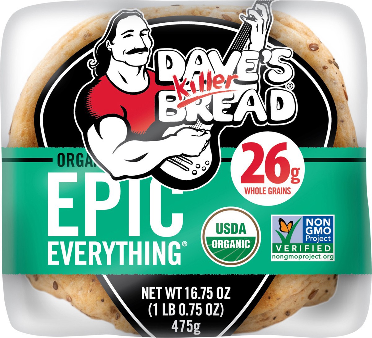 slide 8 of 8, Dave's Killer Bread Bagels, Organic, 16.75 oz