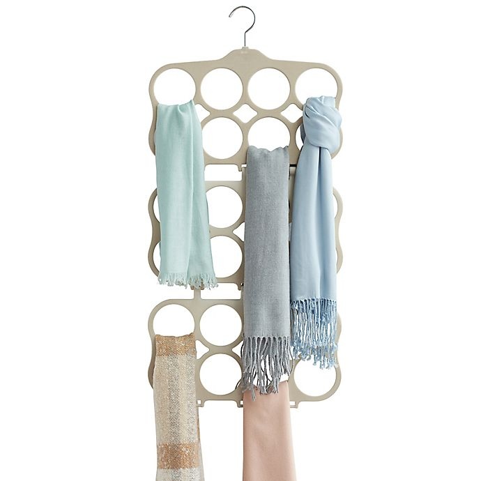 slide 1 of 1, Real Simple Flocked Cascading Scarf Hanger - Stone, 1 ct