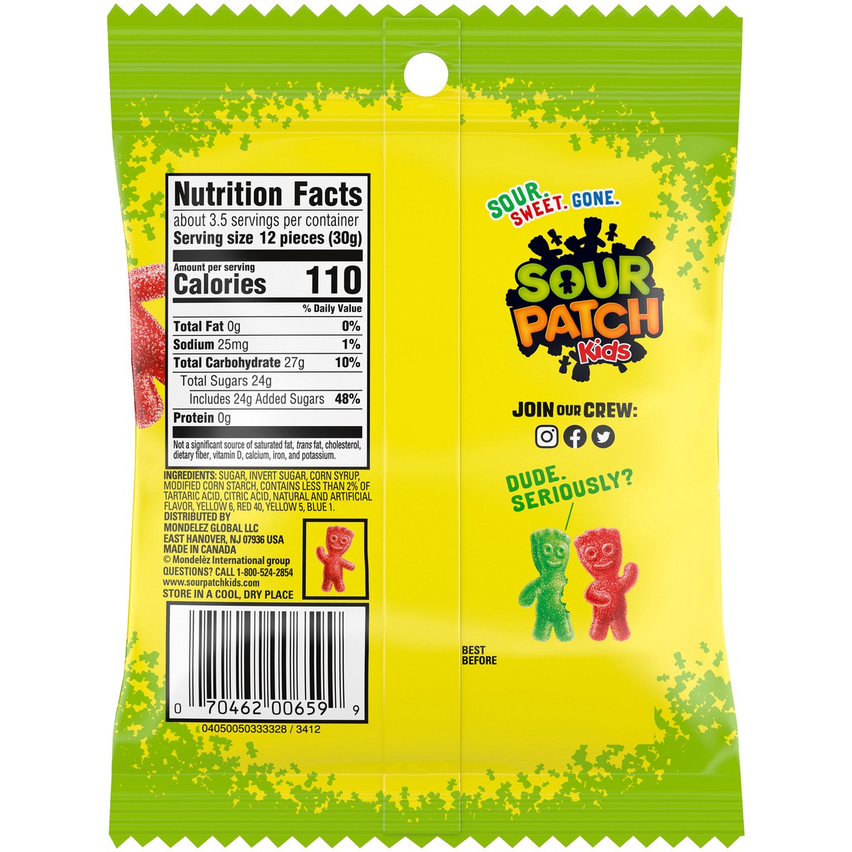 slide 8 of 9, SOUR PATCH KIDS Soft & Chewy Candy, 3.6 oz, 4 oz