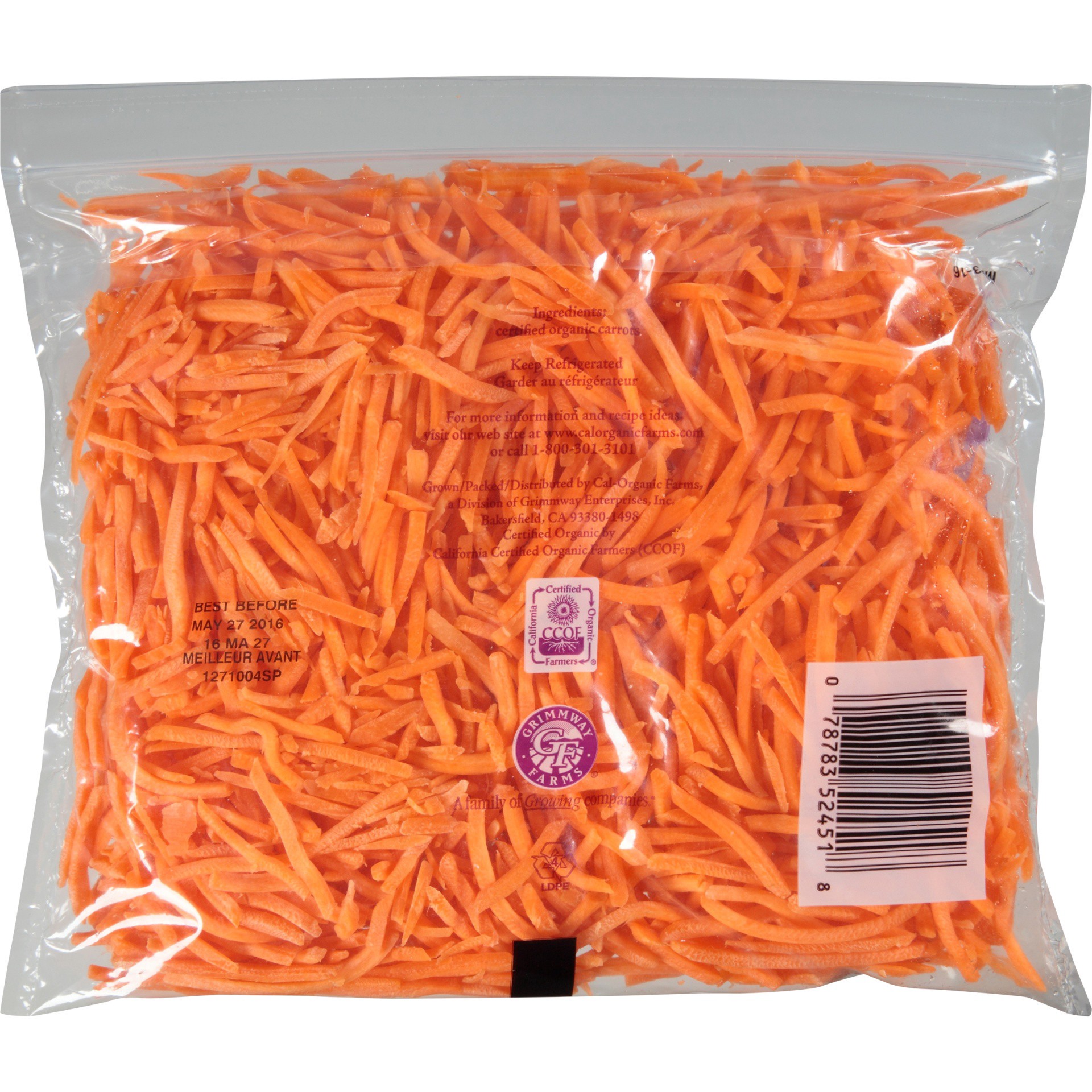 slide 4 of 6, Cal-Organic Farms Organic Shredded Carrot Bag, 10 oz