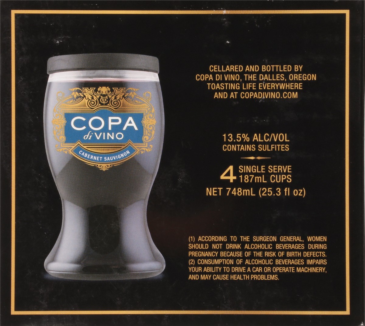 slide 2 of 9, Copa di Vino Cabernet Sauvignon 4 - 1.87 ml Cups, 4 ct