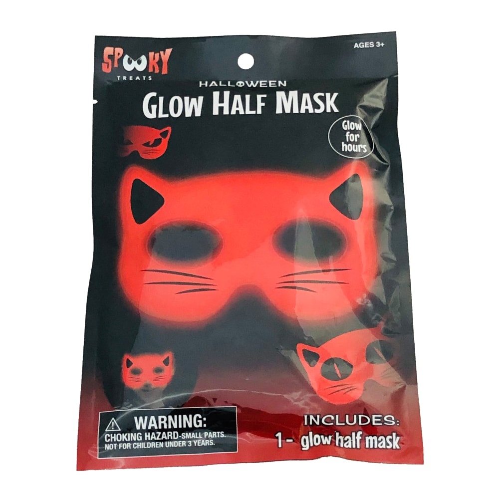 slide 1 of 1, Glow Cat Half Mask, 1 ct