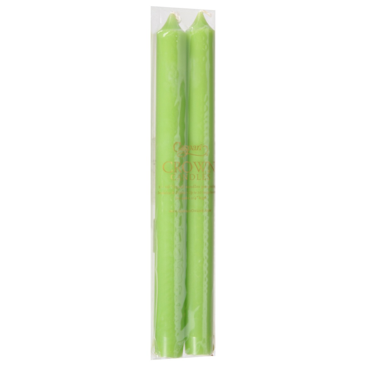 slide 10 of 11, Caspari 10 Inch Spring Green Duet Crown Candles 2 ea, 2 ct