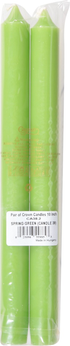 slide 6 of 11, Caspari 10 Inch Spring Green Duet Crown Candles 2 ea, 2 ct