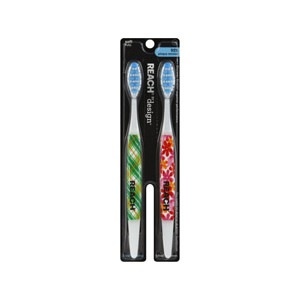 slide 1 of 1, REACH By Design Soft Full Toothbrushes, 2 ct