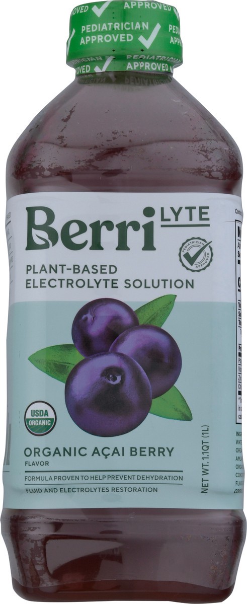 slide 1 of 9, Berri Lyte Organic Acai Berry Flavor Plant-Based Electrolyte Solution 1.1 qt, 1.10 qt