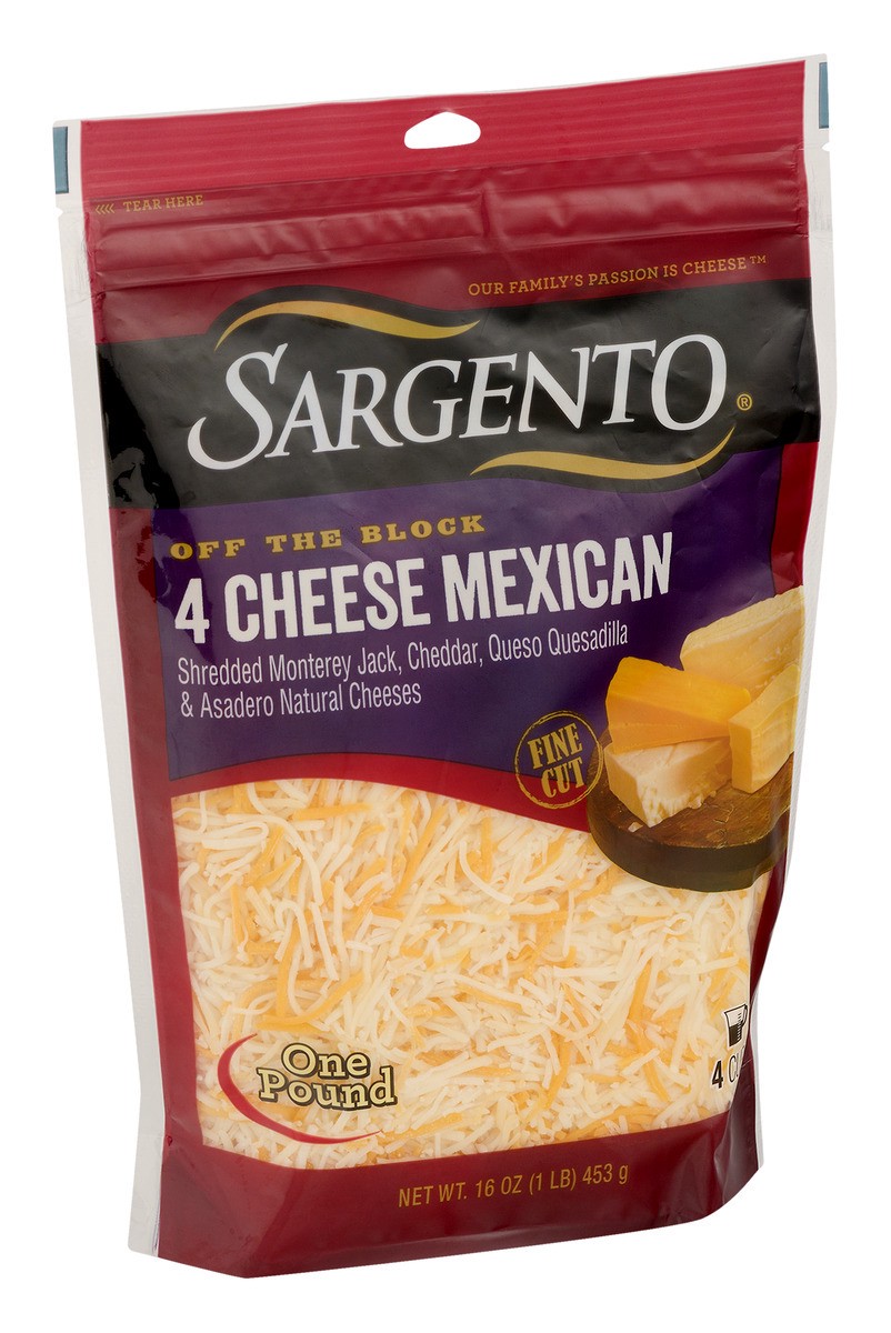 slide 7 of 9, Sargento Shredded 4 Cheese Mexican Natural Cheese, Fine Cut, 16 oz., 16 oz