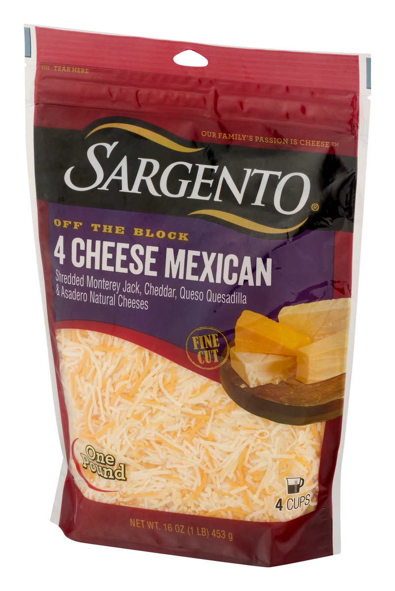 slide 3 of 9, Sargento Shredded 4 Cheese Mexican Natural Cheese, Fine Cut, 16 oz., 16 oz