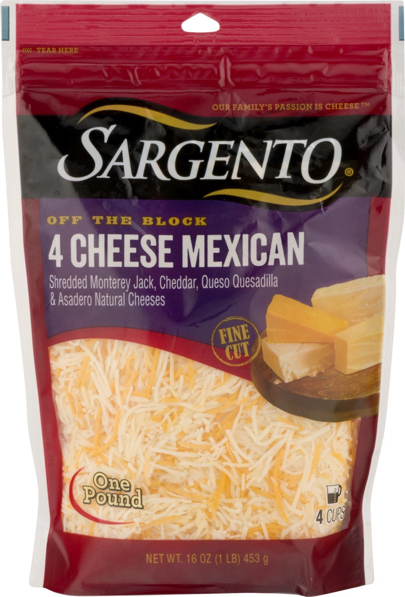 slide 2 of 9, Sargento Shredded 4 Cheese Mexican Natural Cheese, Fine Cut, 16 oz., 16 oz