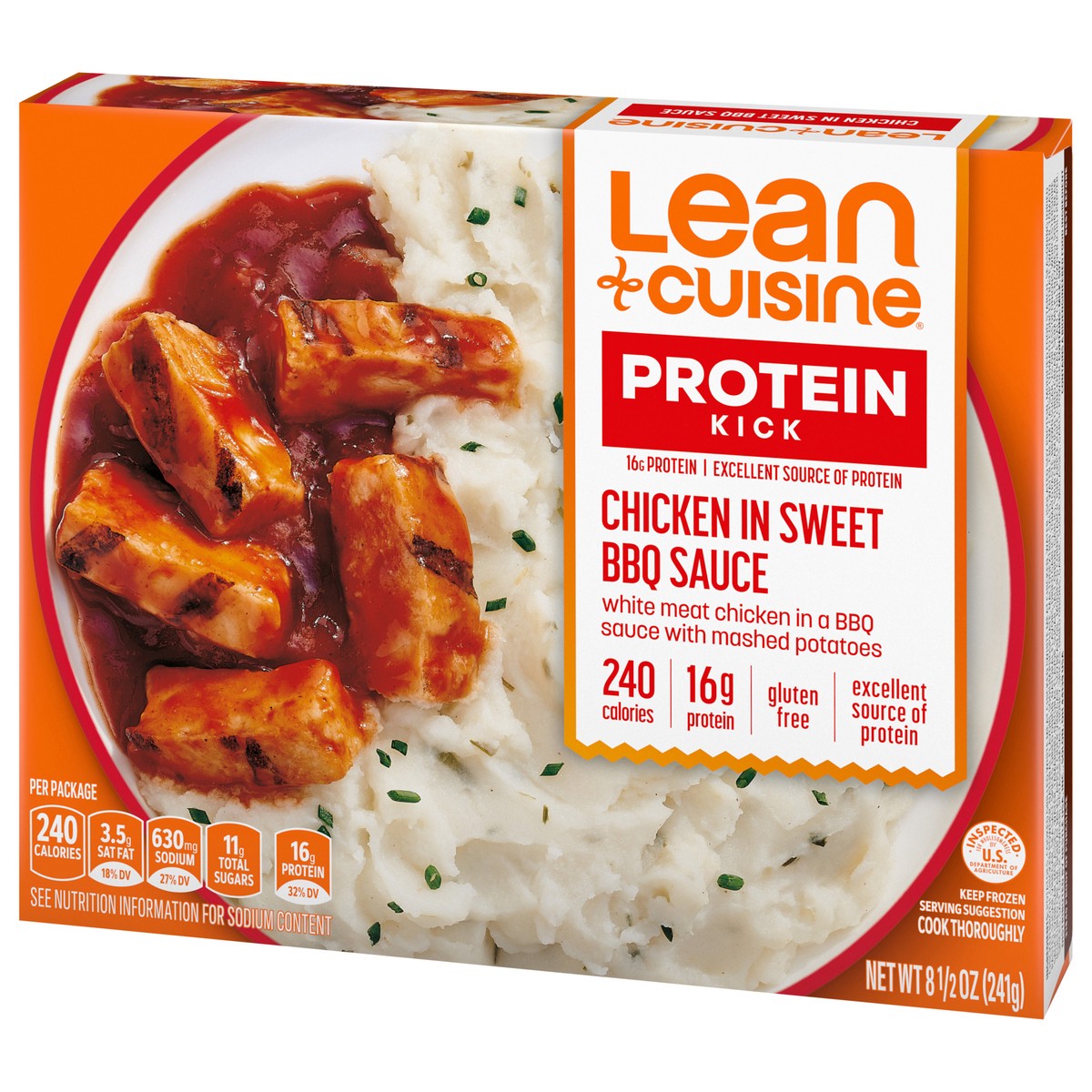 slide 3 of 9, Lean Cuisine Frozen Meal Chicken in Sweet BBQ Sauce, Protein Kick Microwave Meal, Microwave Chicken Dinner, Frozen Dinner for One, 8.5 oz