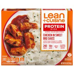 Lean Cuisine Frozen Meal Chicken in Sweet BBQ Sauce, Protein Kick Microwave Meal, Microwave Chicken Dinner, Frozen Dinner for One