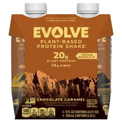 Evolve Protein Shake, Plant-Based, Chocolate Caramel- 4 ct