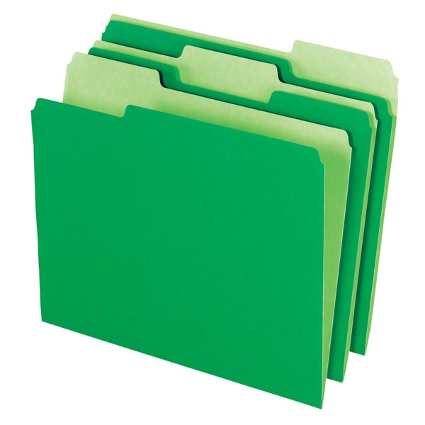 slide 1 of 1, Office Depot Brand File Folders, Letter Size, 1/3 Cut, Bright Green, Box Of 100, 100 ct