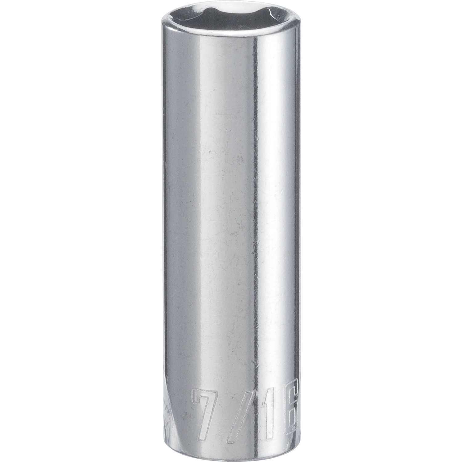 slide 1 of 6, CRAFTSMAN Standard (SAE) 1/4-in Drive 6-point 7/16-in Deep Socket, 1 ct