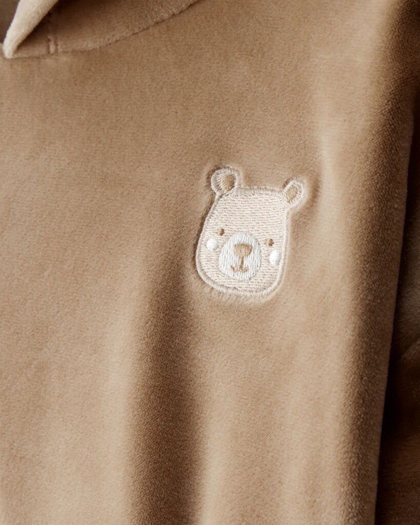 slide 2 of 4, Carter's Carters Toddler Girl Bear Velour Hoodie & Pant Set - Brown Beige 2T, 1 ct