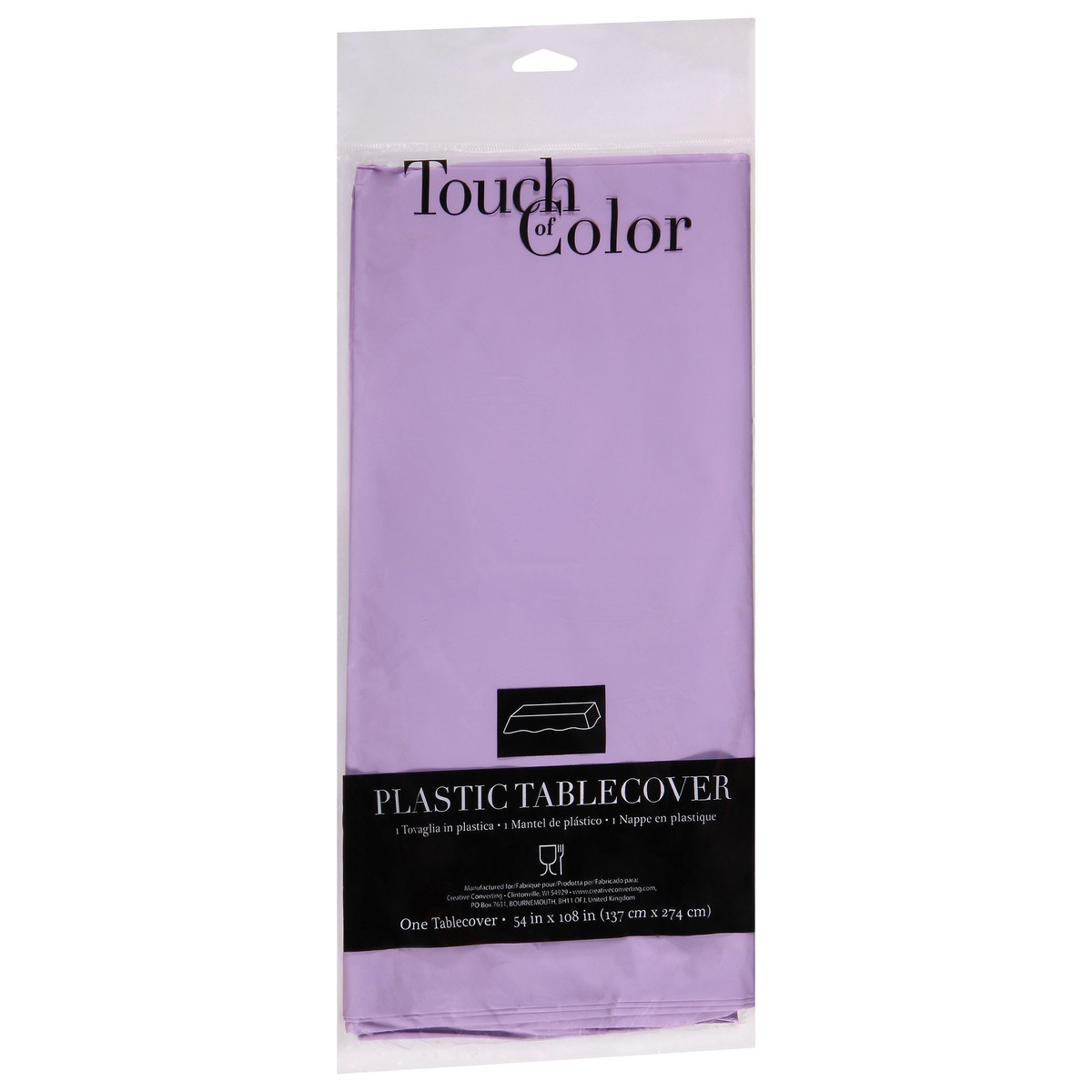 slide 2 of 11, Touch of Color Luscious Lavender Plastic Tablecover 1 ea, 1 ct