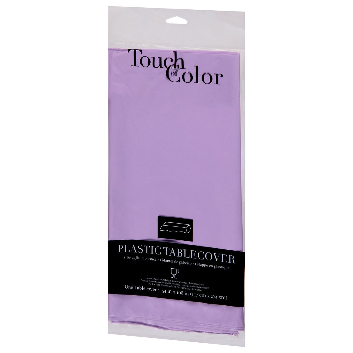 slide 3 of 11, Touch of Color Luscious Lavender Plastic Tablecover 1 ea, 1 ct