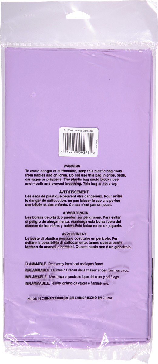slide 4 of 11, Touch of Color Luscious Lavender Plastic Tablecover 1 ea, 1 ct