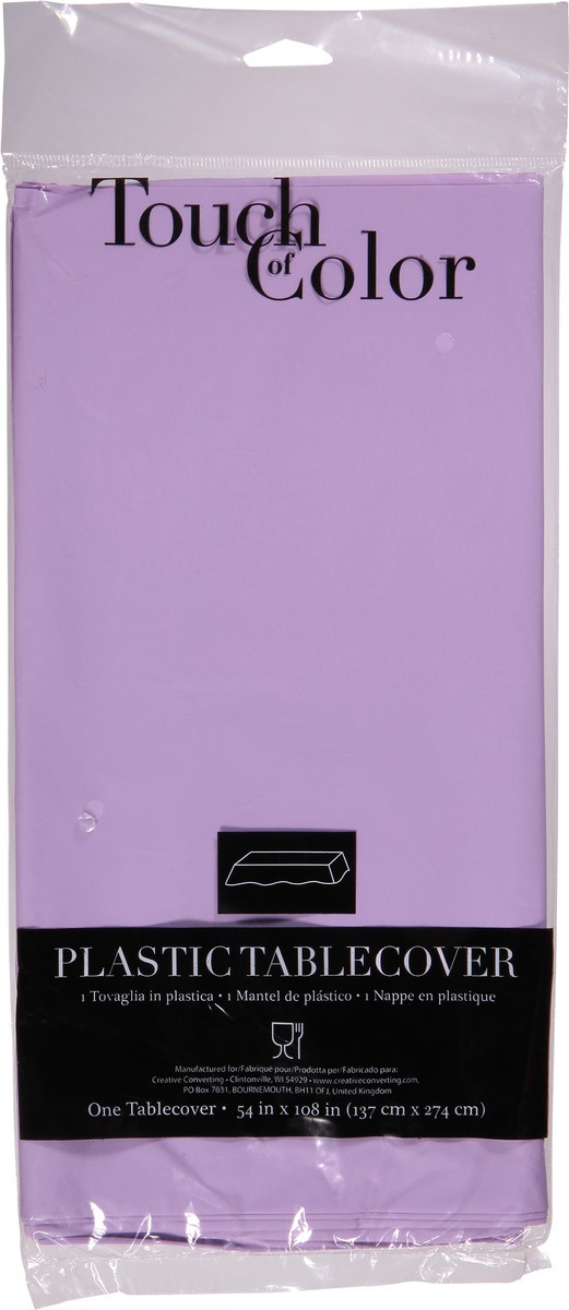 slide 10 of 11, Touch of Color Luscious Lavender Plastic Tablecover 1 ea, 1 ct