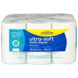 Simply Done Bath Tissue, Ultra-Soft, Mega Rolls, 2-Ply 12 Ea