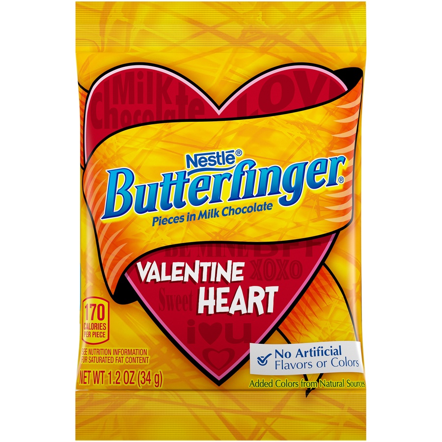 slide 1 of 1, Butterfinger Valentine Heart, 1.2 oz