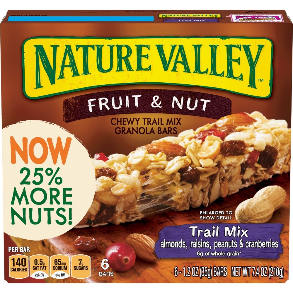 slide 2 of 3, Nature Valley Chewy Trail Mix Fruit Nut Bars, 6 ct
