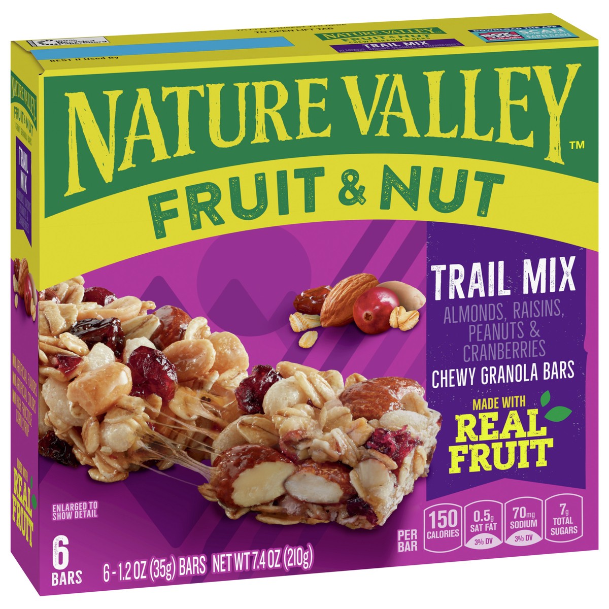 slide 7 of 8, Nature Valley Chewy Fruit and Nut Granola Bars, Trail Mix- 6 ct, 6 ct