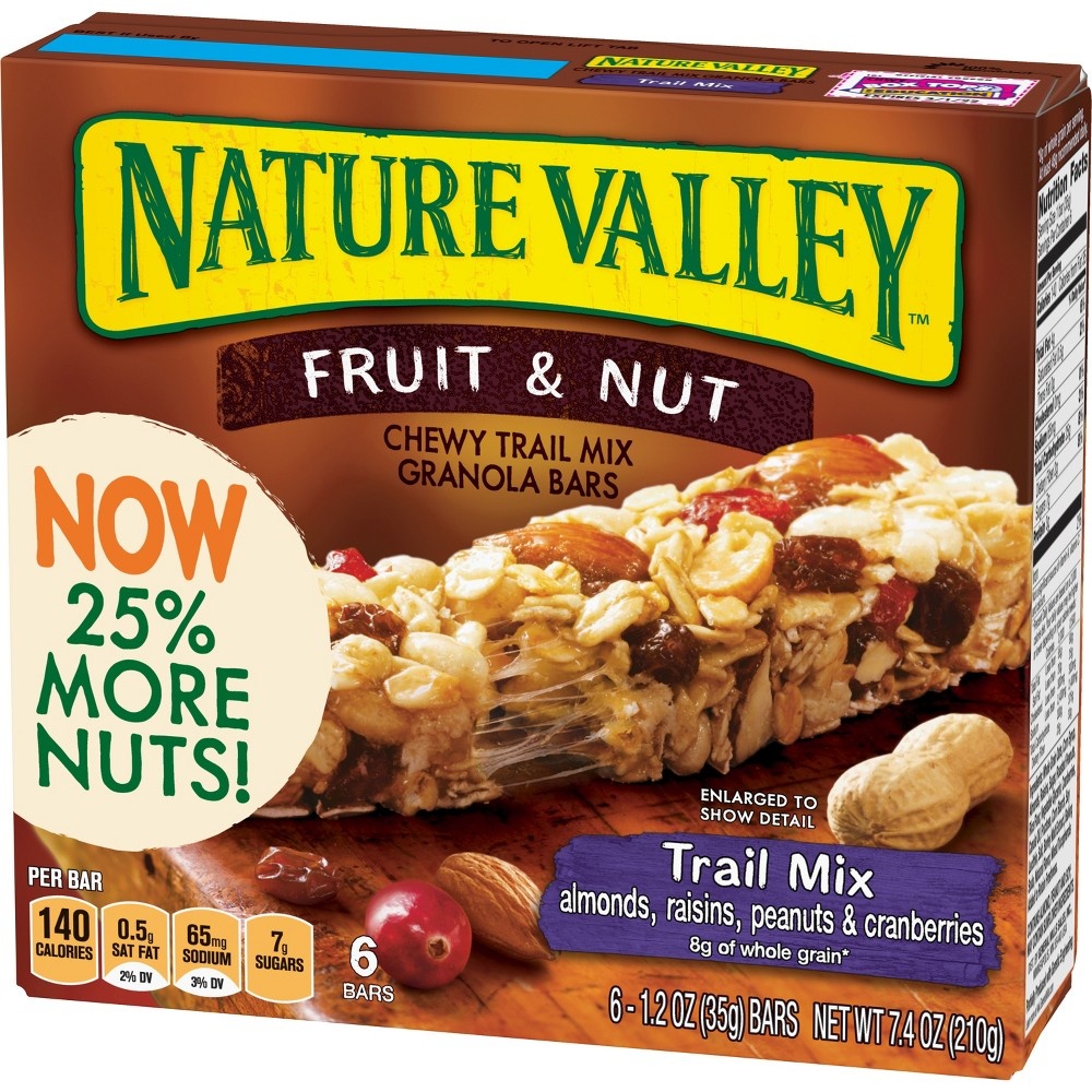 slide 3 of 3, Nature Valley Chewy Trail Mix Fruit Nut Bars, 6 ct
