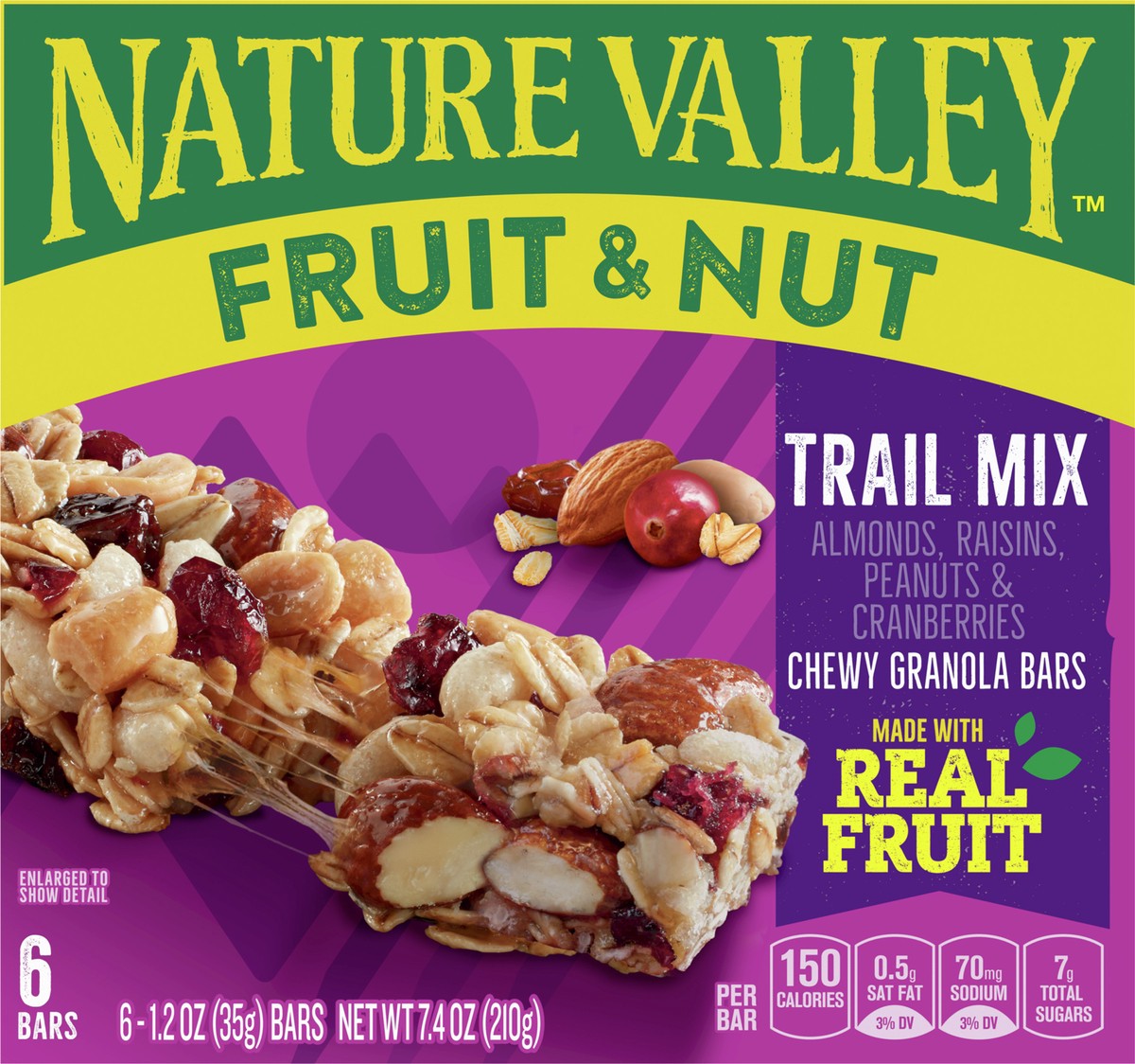 slide 2 of 8, Nature Valley Chewy Fruit and Nut Granola Bars, Trail Mix- 6 ct, 6 ct