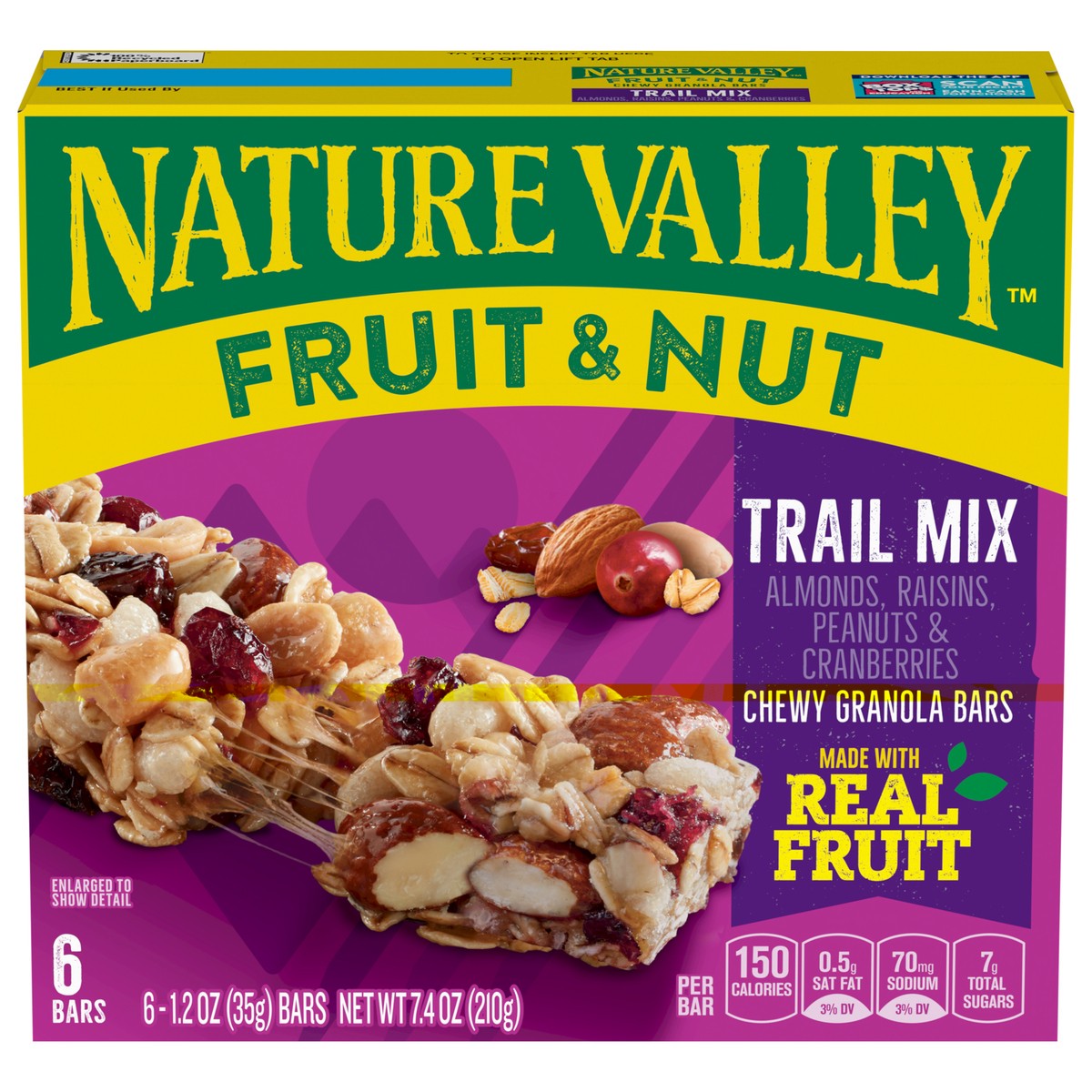 slide 1 of 8, Nature Valley Chewy Fruit and Nut Granola Bars, Trail Mix- 6 ct, 6 ct