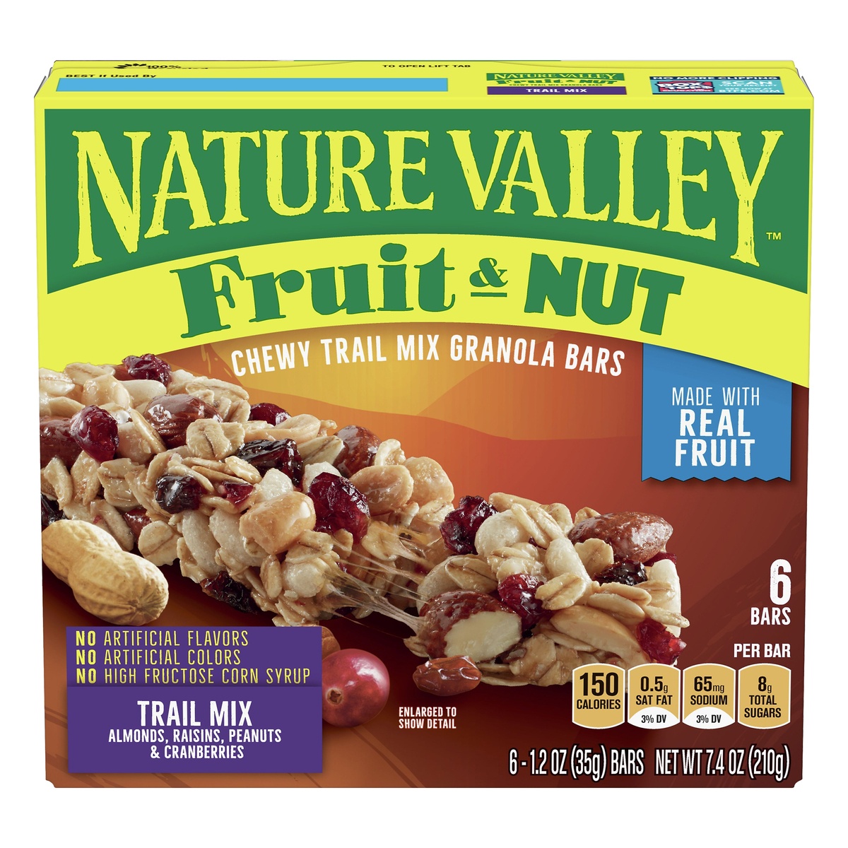 slide 1 of 1, Nature Valley 6 Pack Chewy Fruit & Nut Trail Mix Granola Bars 6 ea, 6 ct